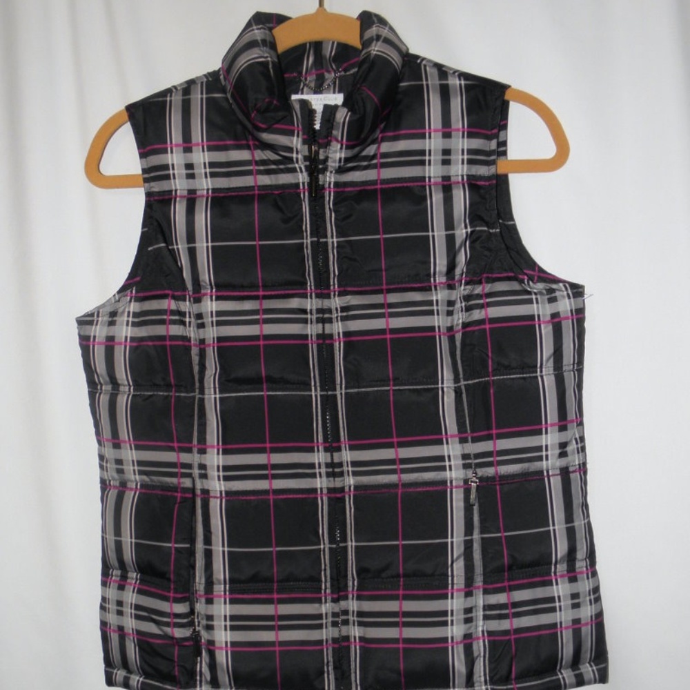 NWOT Charter Club plaid Puffer Jacket